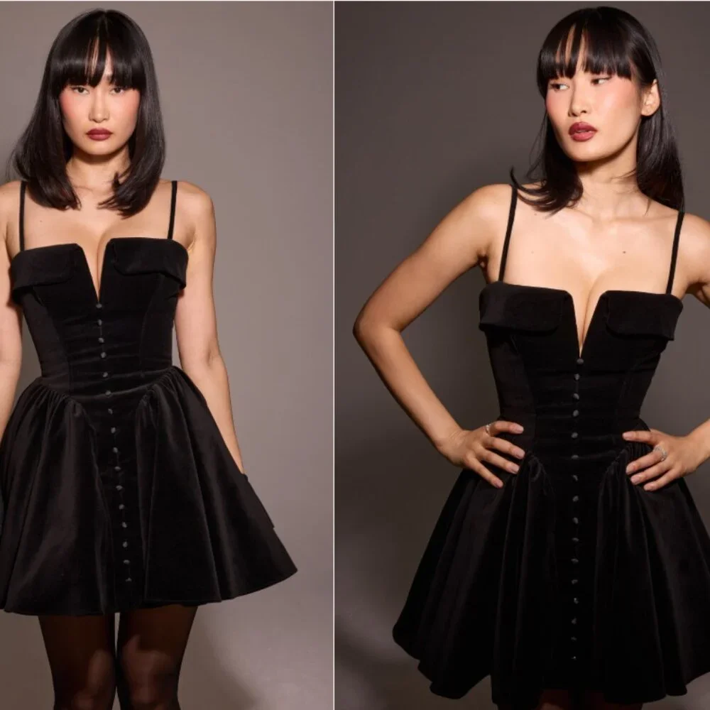 HOUSE OF CB 'Selina' Black Velvet Tulle Mini Dress NWOT - Picture 3 of 7